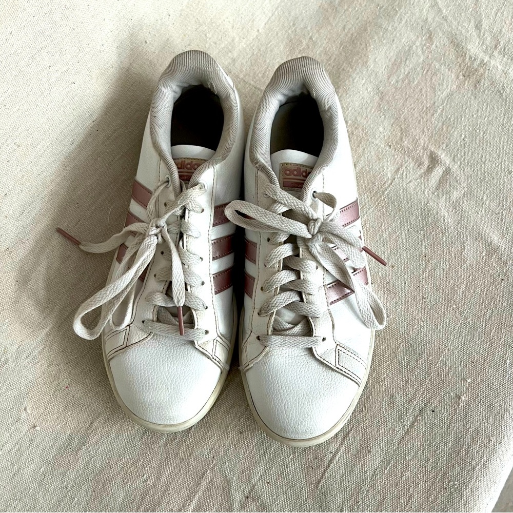 Adidas Advantage Cloudfoam Ortholite Float White & Rose Gold Women’s Size 9